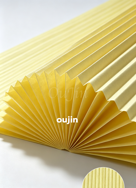 OKC13540-Y103W Non-Curing Acrylic Impregnated Filter Paper 135g High Stiffness Corrugated Air Filter Media